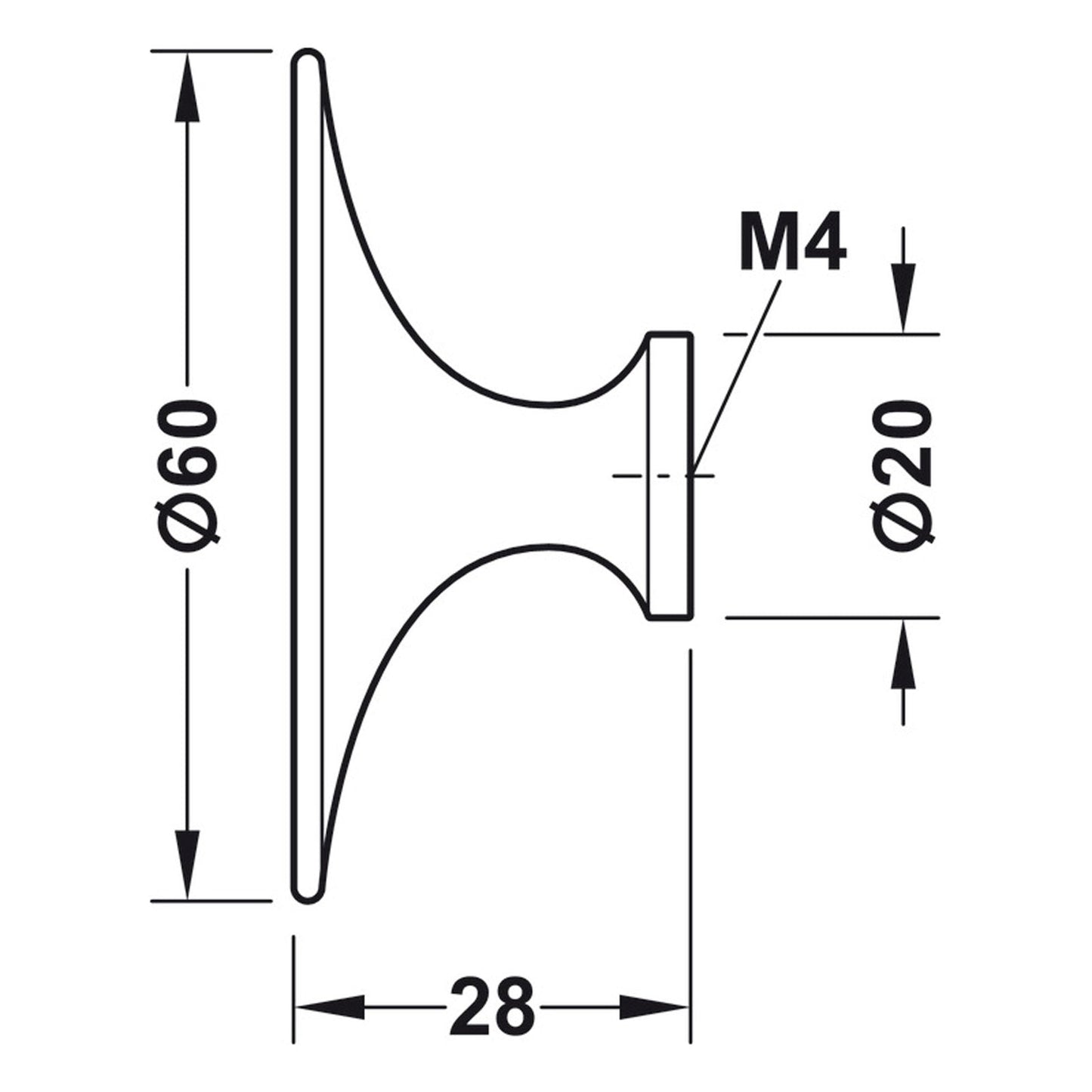 Hafele H1960 Cabinet Knob - Illustration