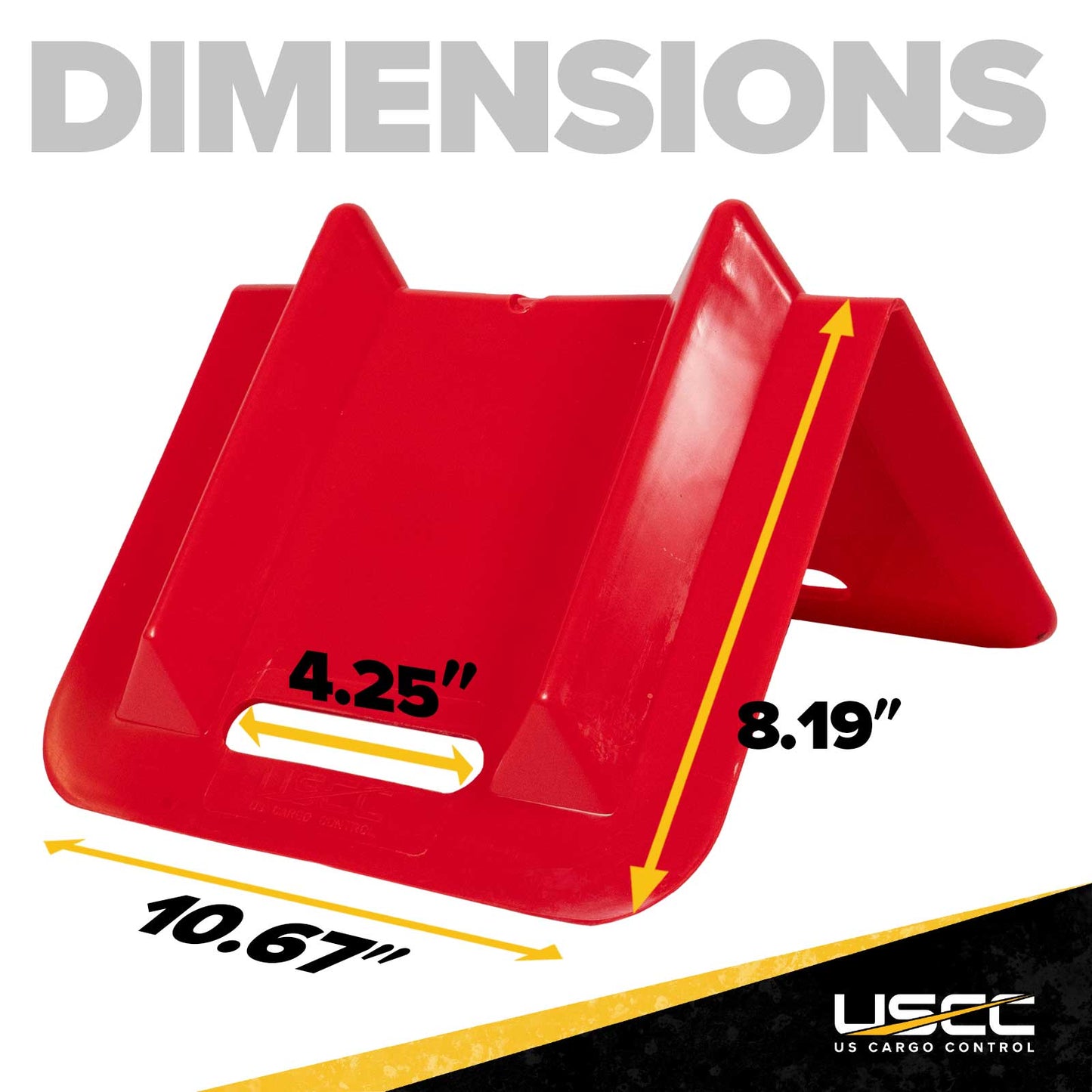 10-2/3" Cargo Corner Guard | 4-1/4" Slot For Strap | Red Plastic | 20-Pack