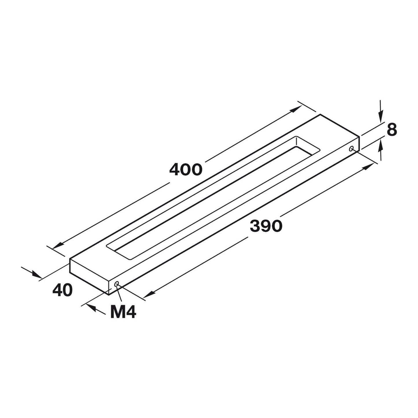 Hafele Resonance Cabinet Handle - Illustration