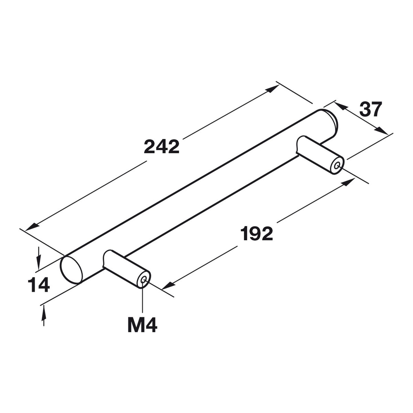 Hafele Veranda Bar Handle - Illustration