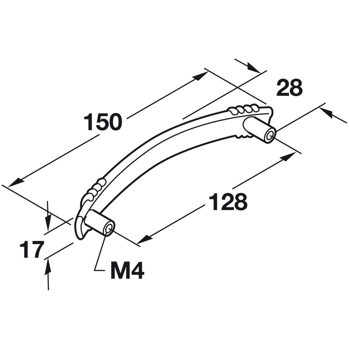 Hafele Revival Cabinet Handle - Illustration