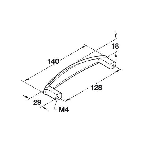 Hafele Americana Cabinet Handle - Stainless Steel Look - 5-1/16" (128mm)