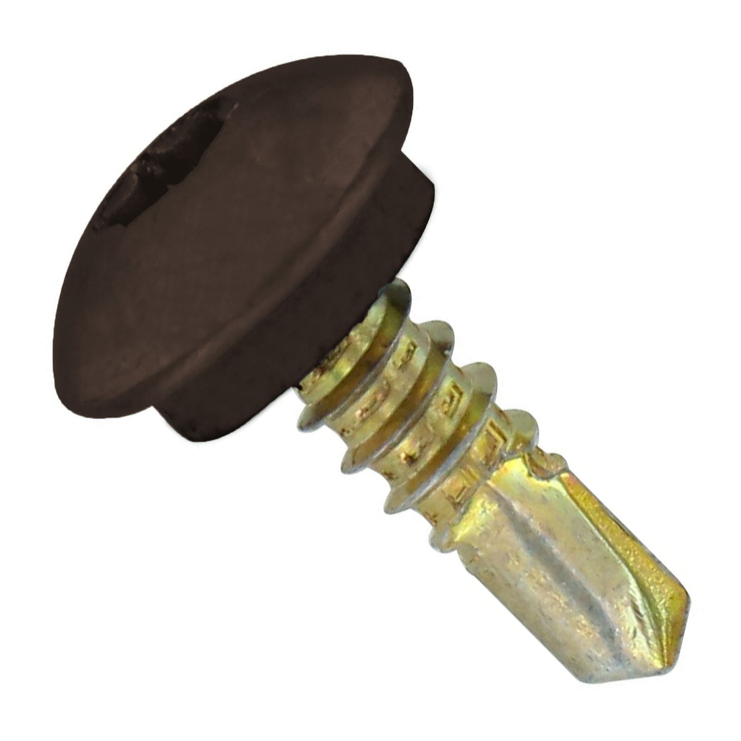 #12-14 x 3/4" Eclipse Steelbinder Self-Drilling Metal Roofing Screw - Koko Brown, Pkg 250