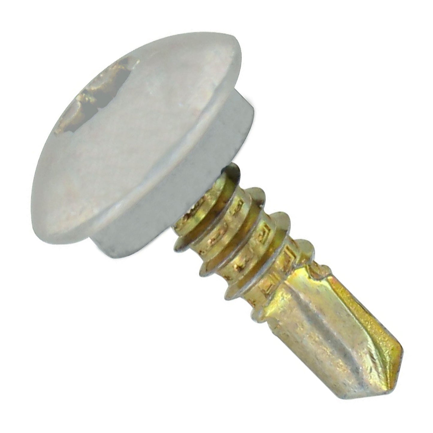 #12-14 x 3/4" Eclipse Steelbinder Self-Drilling Metal Roofing Screw - Alamo White, Pkg 250