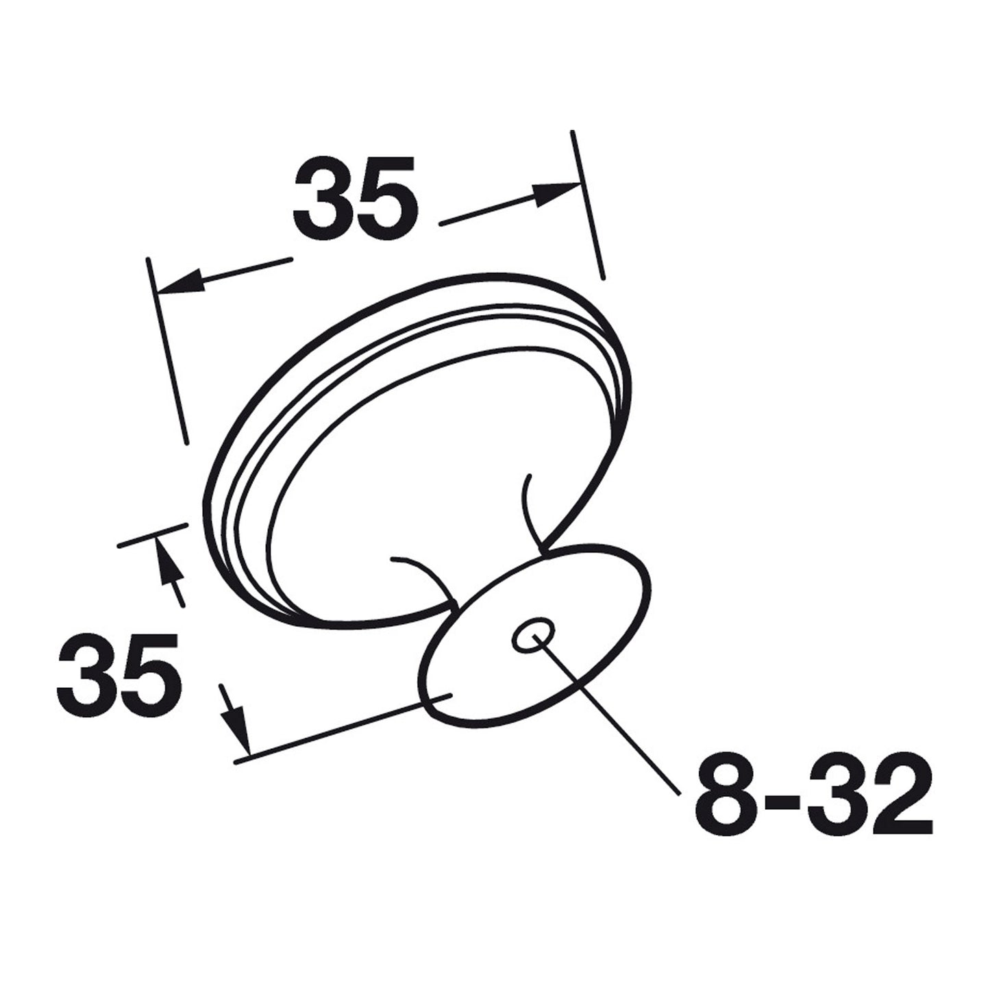 Hafele Amerock Crawfrod Cabinet Knob Illustration