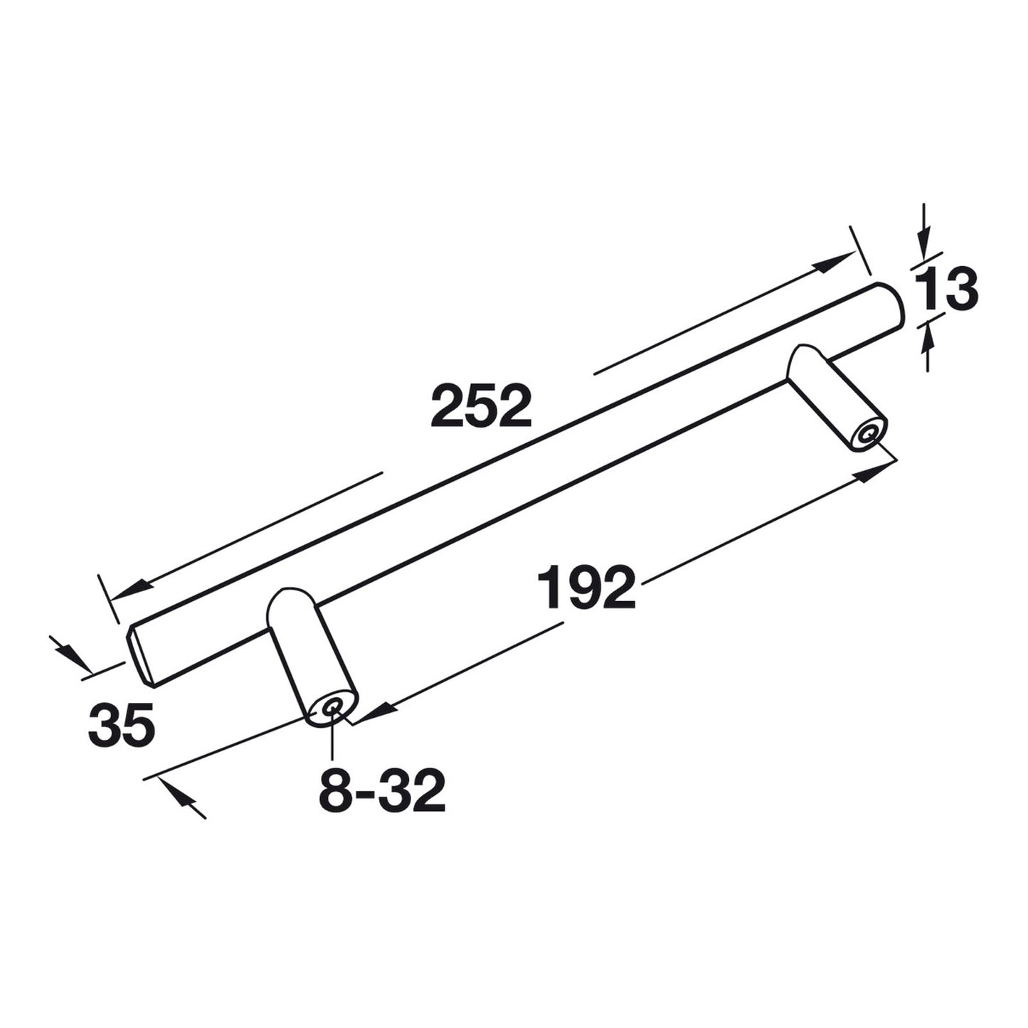 Hafele Amerock Bar Pull Illustration