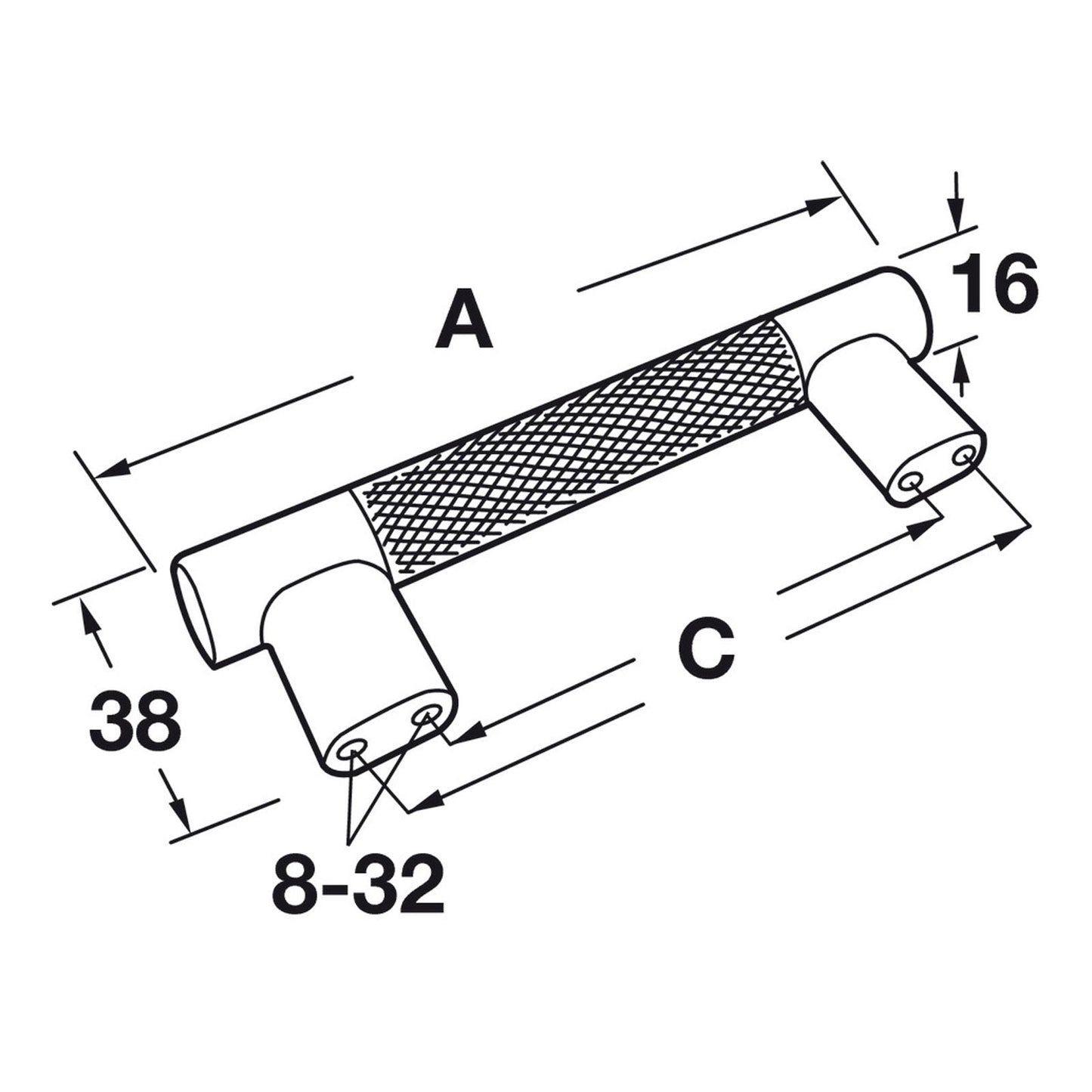 Hafele Amerock Esquire Cabinet Handle Illustration