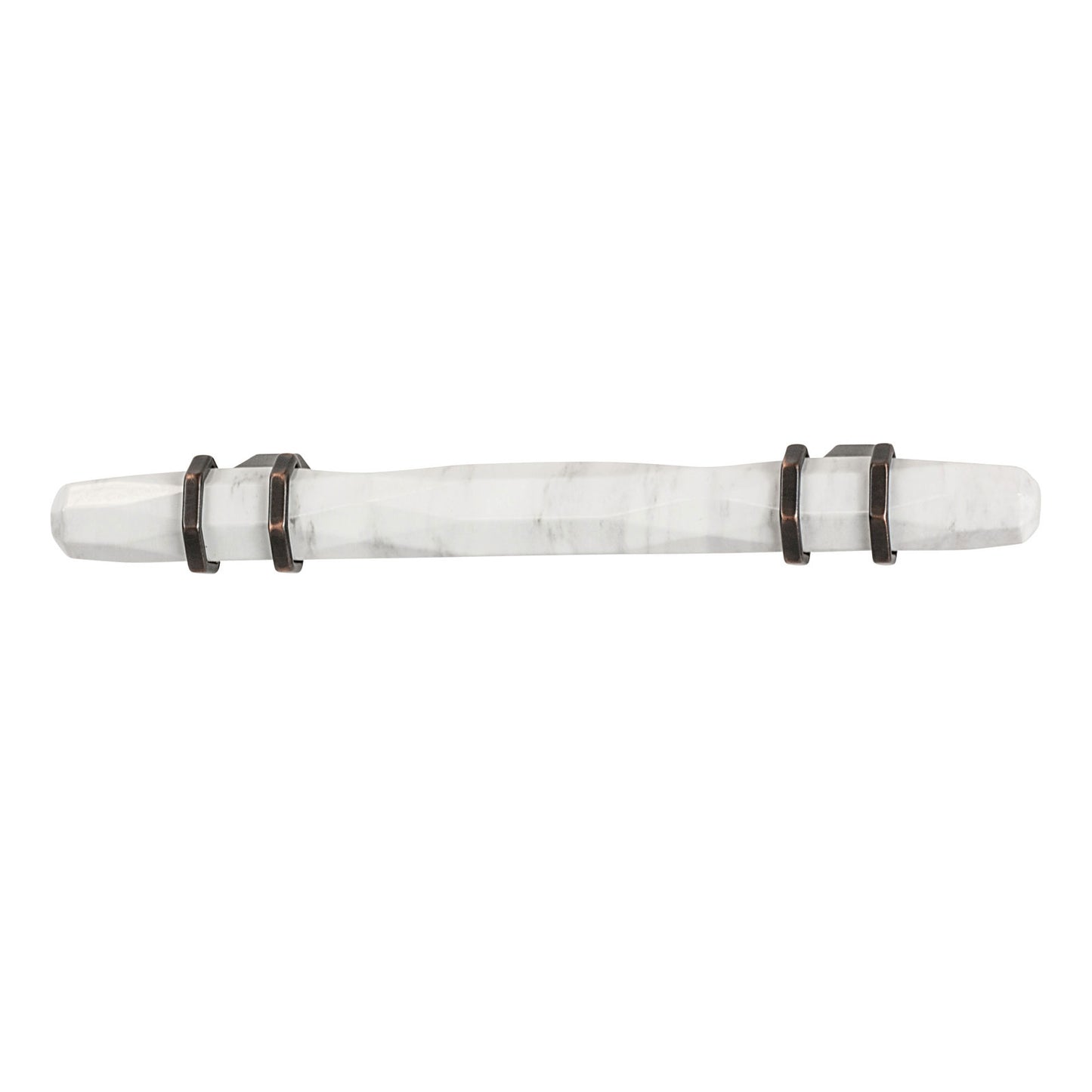 Hafele Amerock Carroine Cabinet Handle - Marbleized White/Oil-Rubbed Bronze