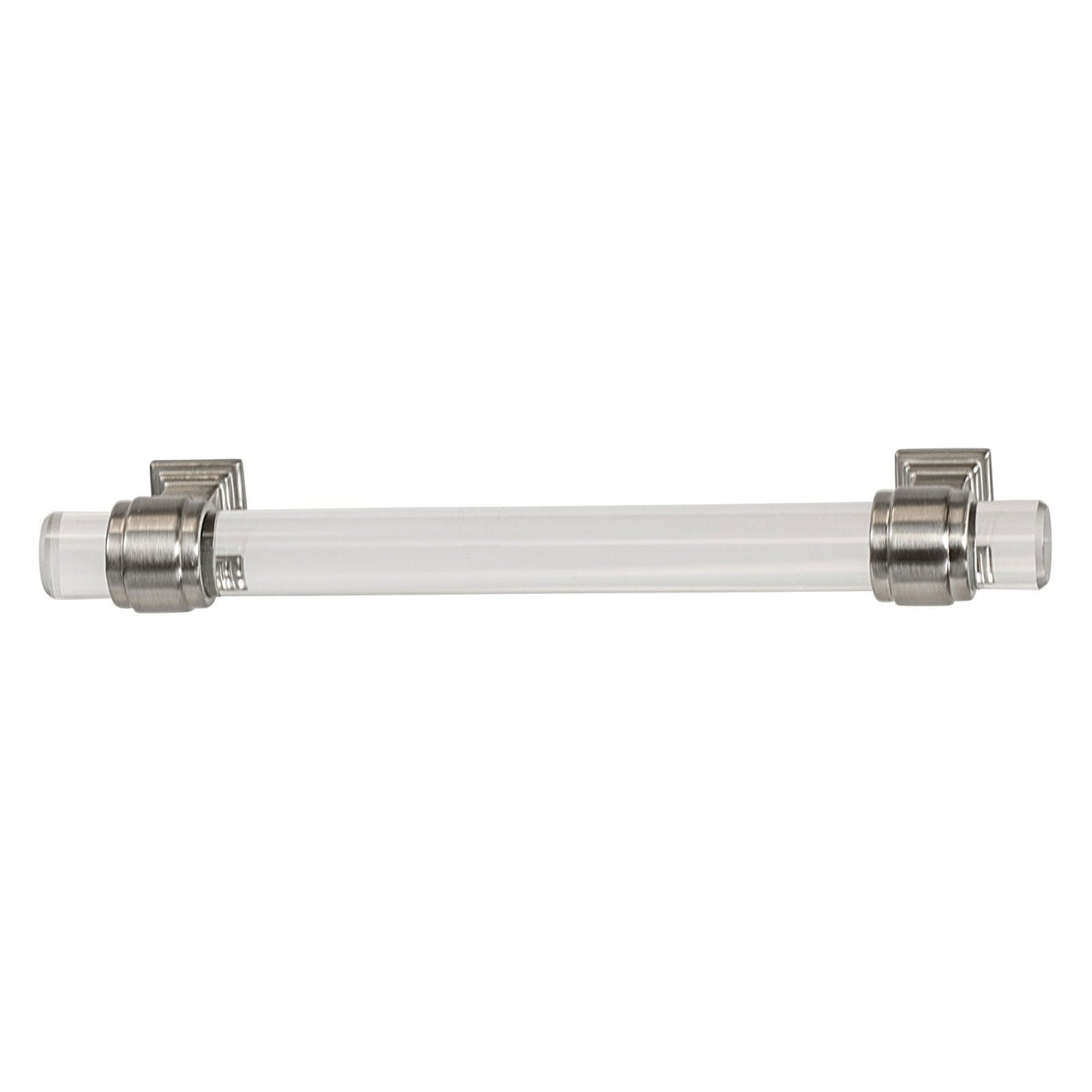 Hafele Amerock Glacio Cabinet Handle - Clear/Satin Nickel