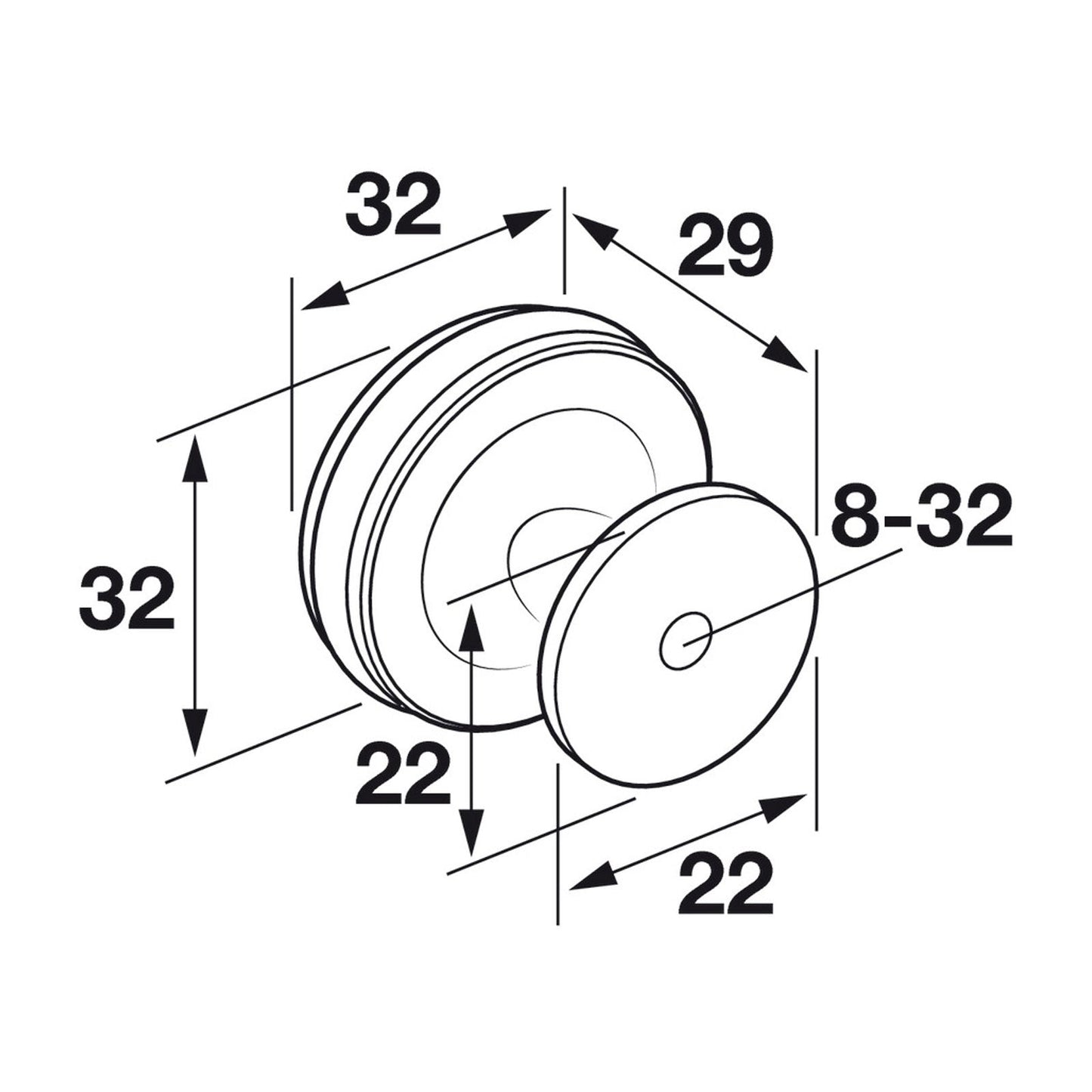 Hafele Amerock Radius Cabinet Knob Illustration
