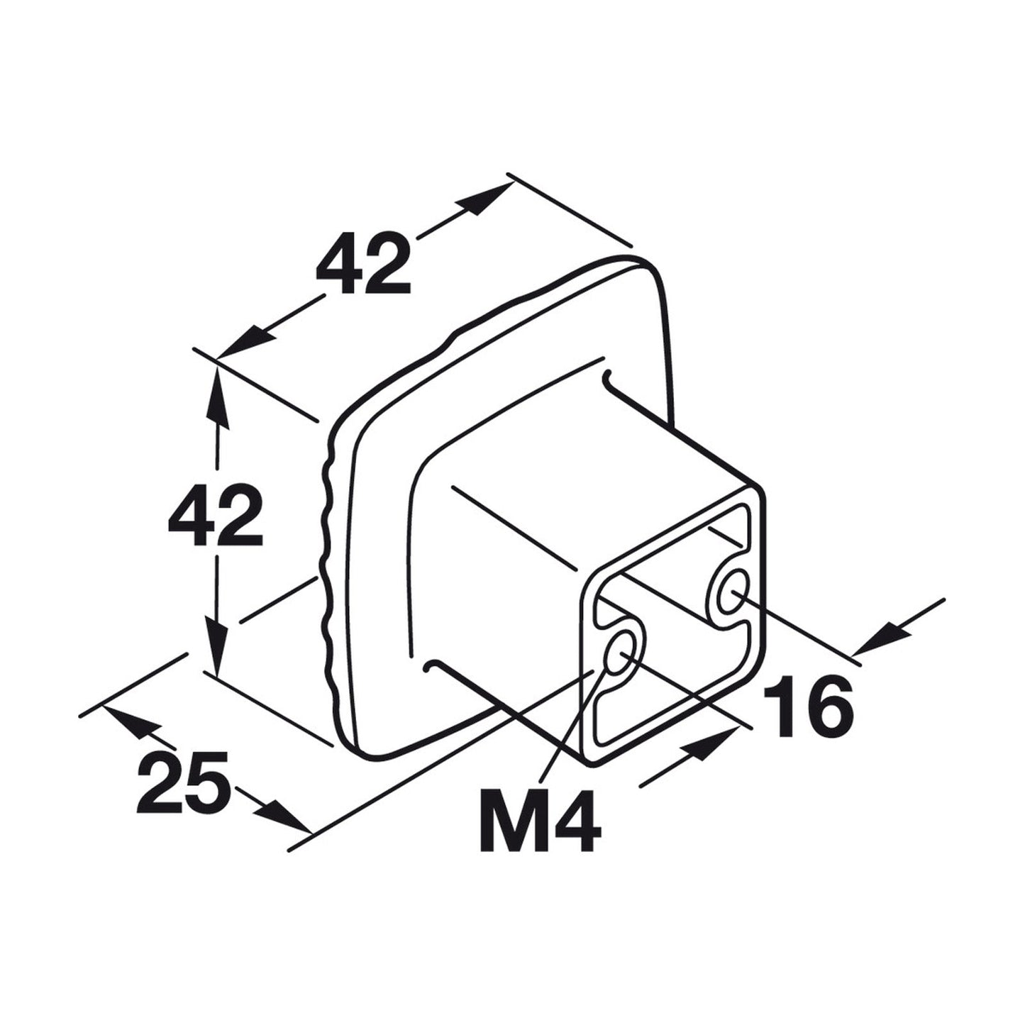 Hafele Strata Cabinet Knob - Illustration