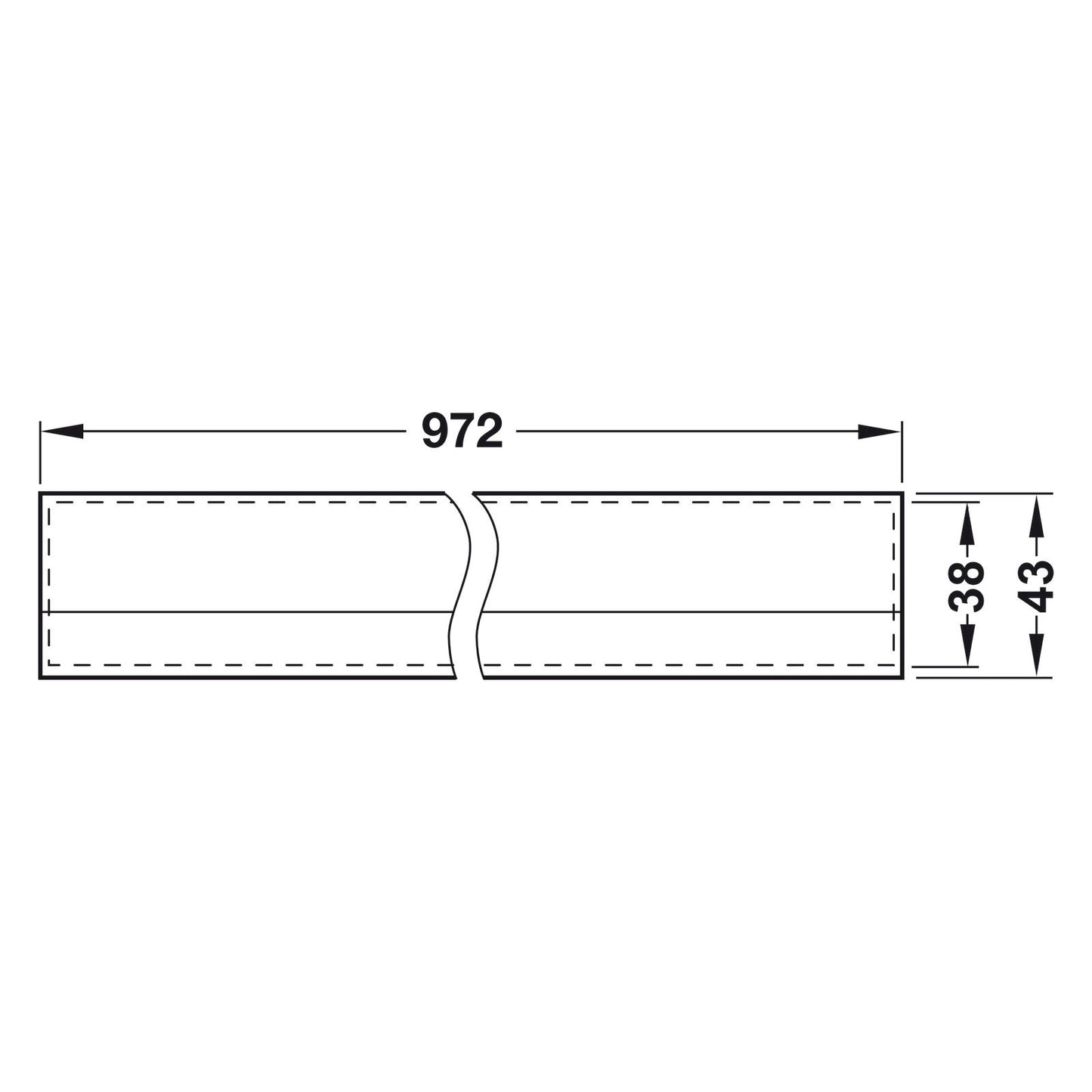 Hafele Inset Cabinet Handle - Illustration