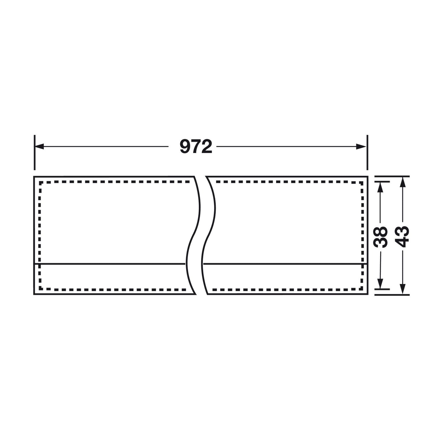 Hafele Inset Cabinet Handle - Illustration