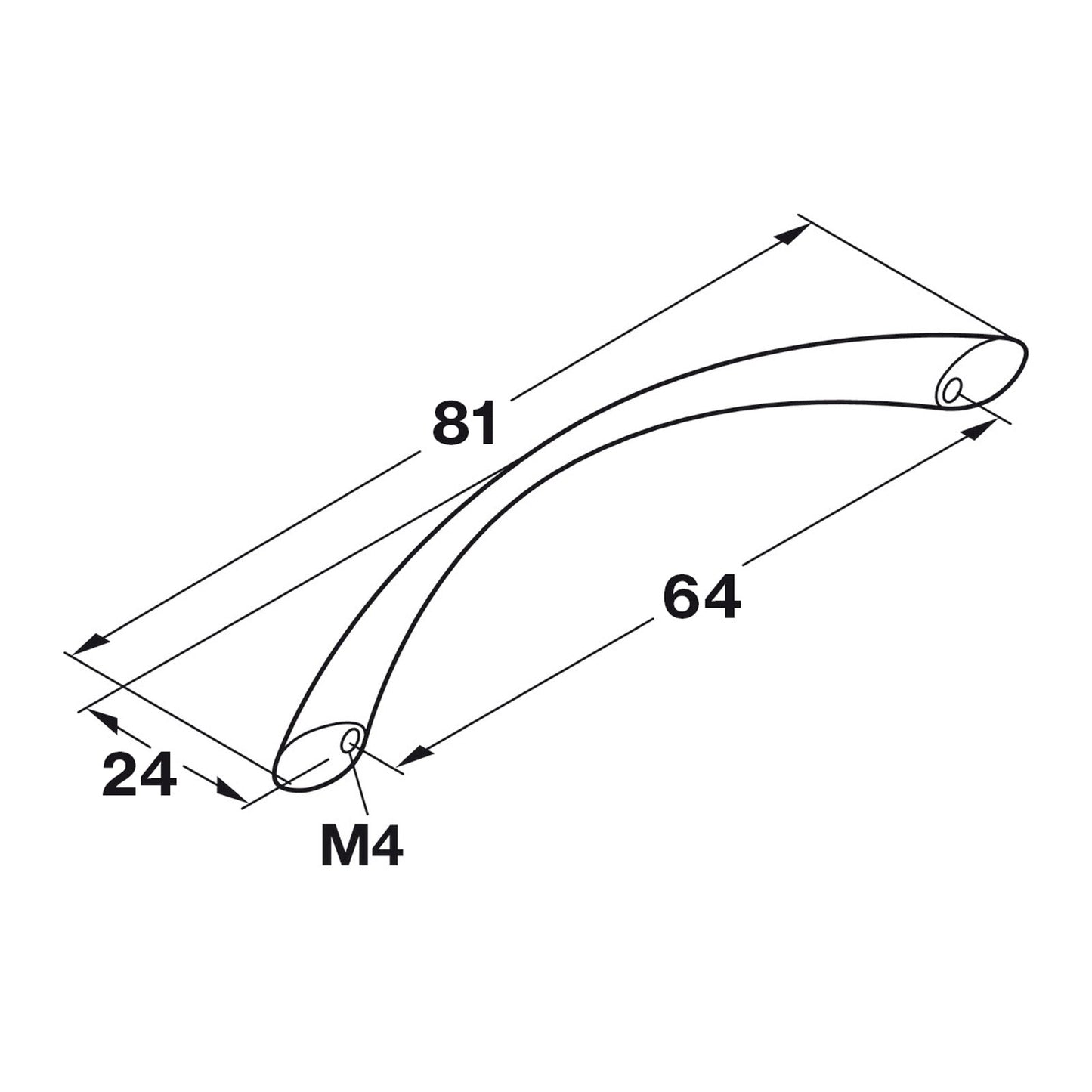Hafele Pulsar Cabinet Handle - Illustration