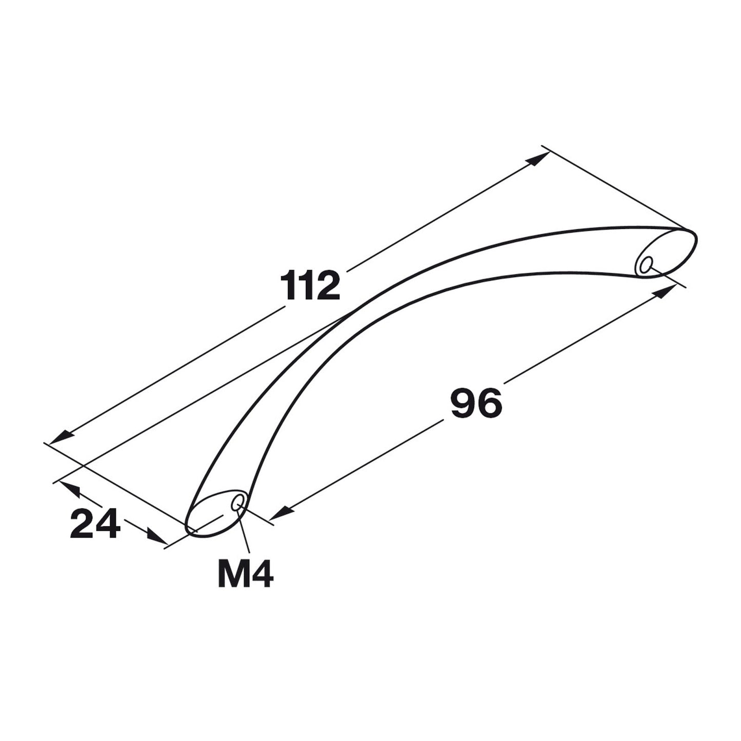 Hafele Pulsar Cabinet Handle - Illustration