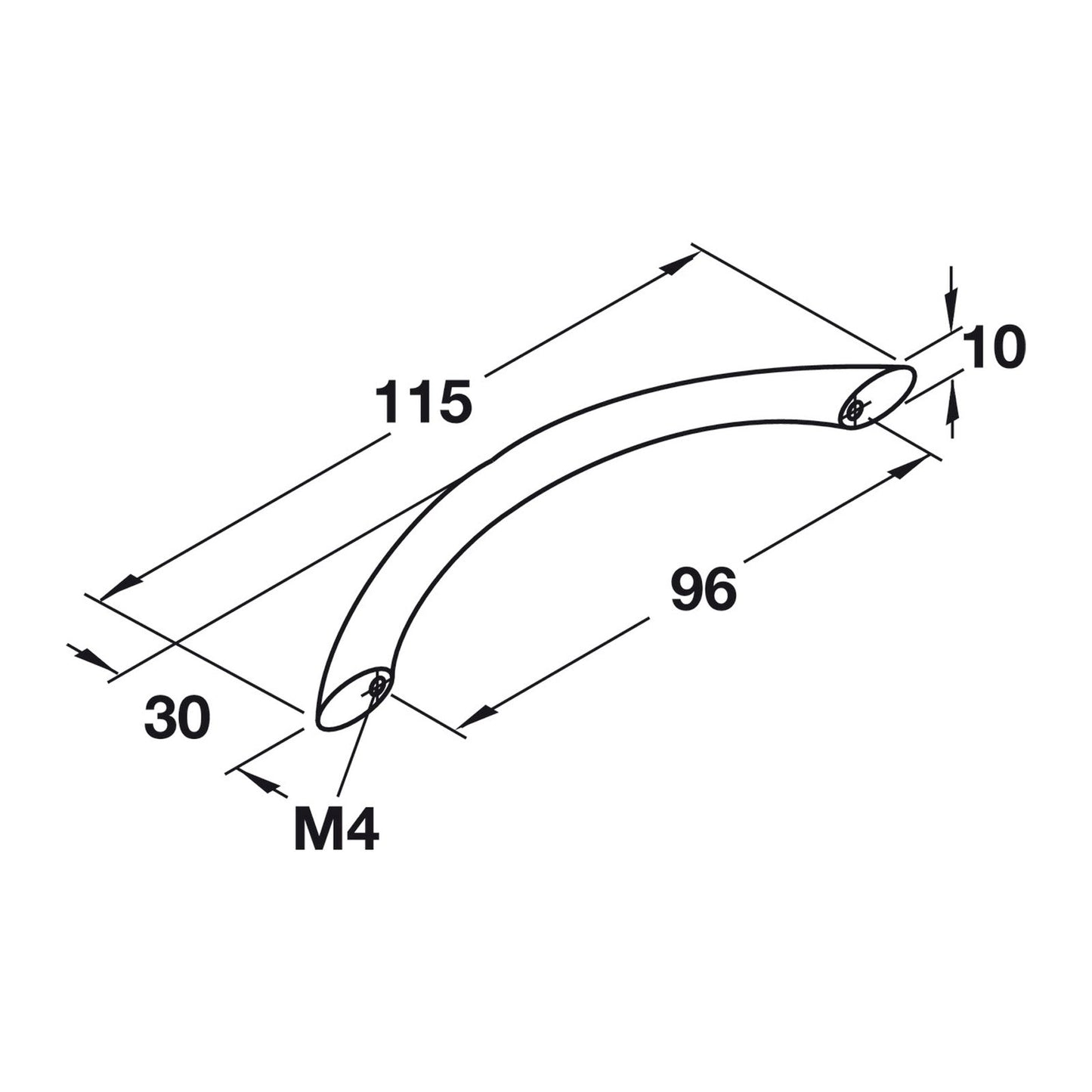 Hafele Bow Cabinet Handle Illustration