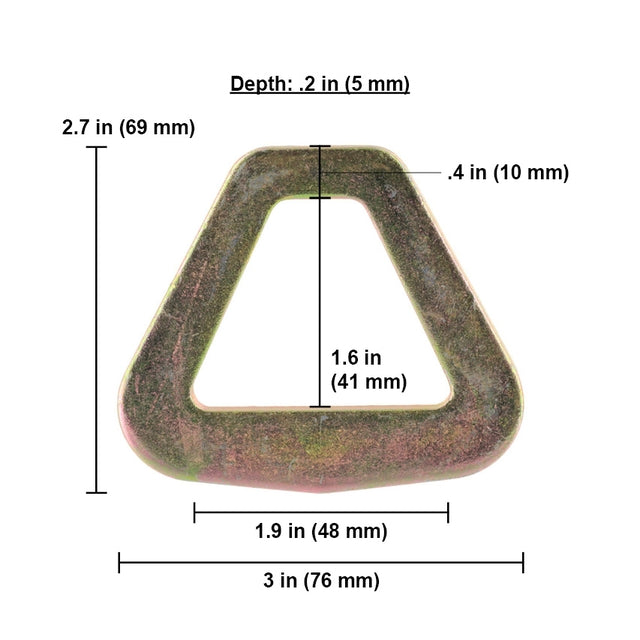 Stamped 2" D-Ring | 10,000 lbs. BS - 10 Pack