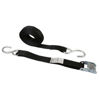 1" x 15' Cam Strap w/ S-Hook | Black