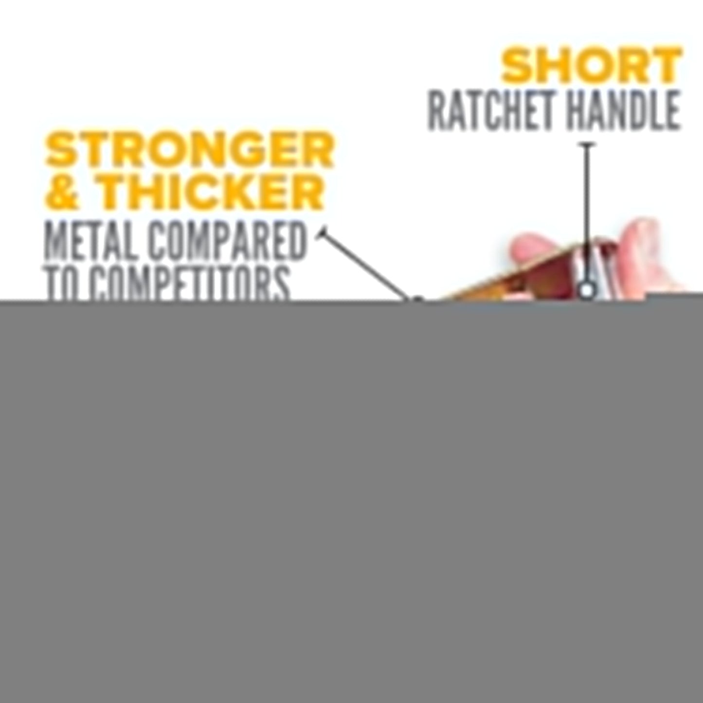 20' endless ratchet strap - short handle ratchet is strong and corrosion resistant
