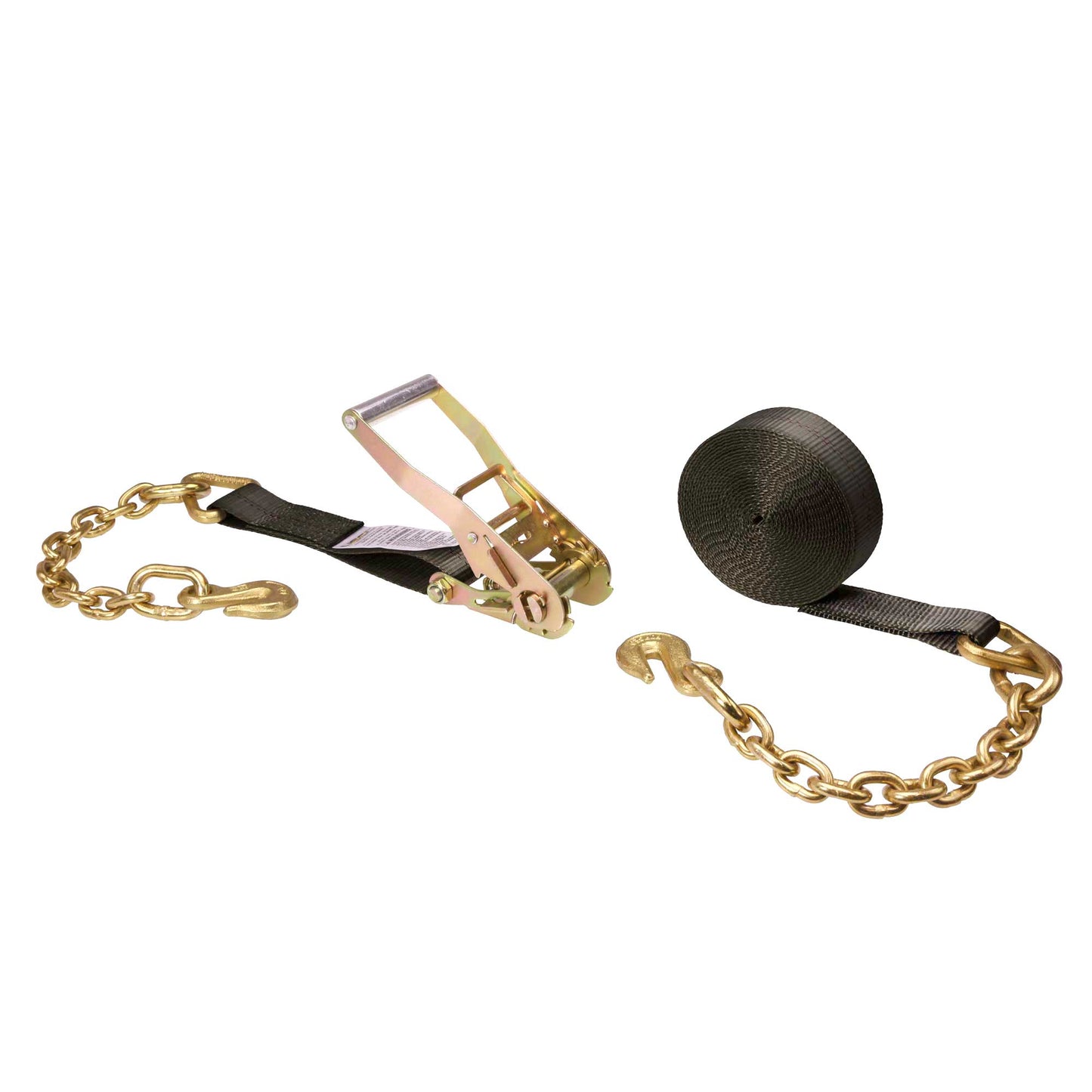 30' ratchet strap - 2" black chain end ratchet strap