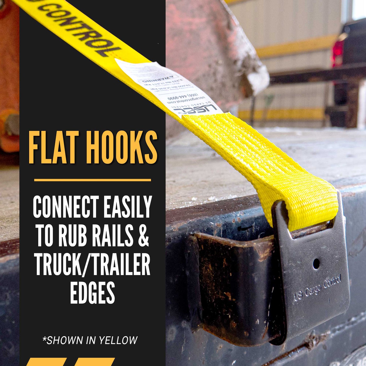12' ratchet strap - ratchet strap flat hook connects easily to rub rails and edges