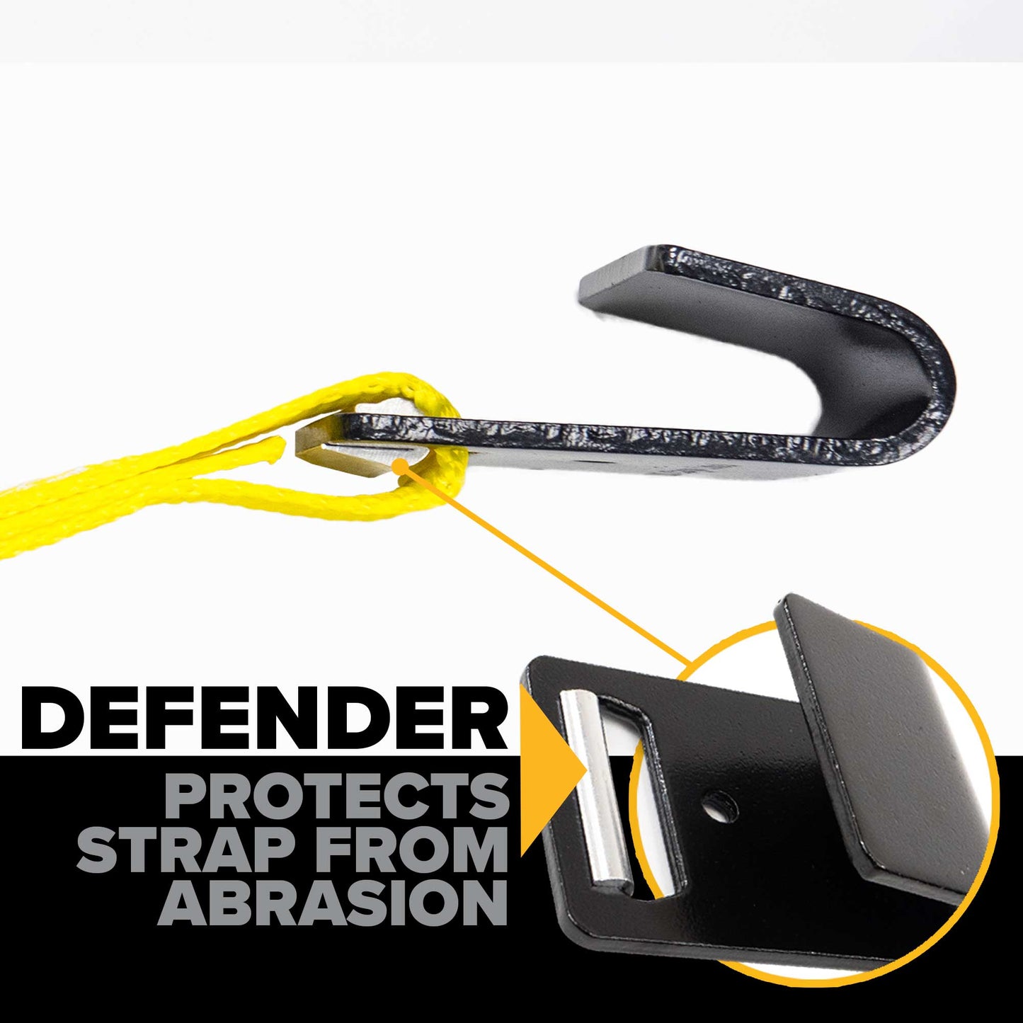 11" replacement for ratchet strap - flat hook defender protects strap from abrasion