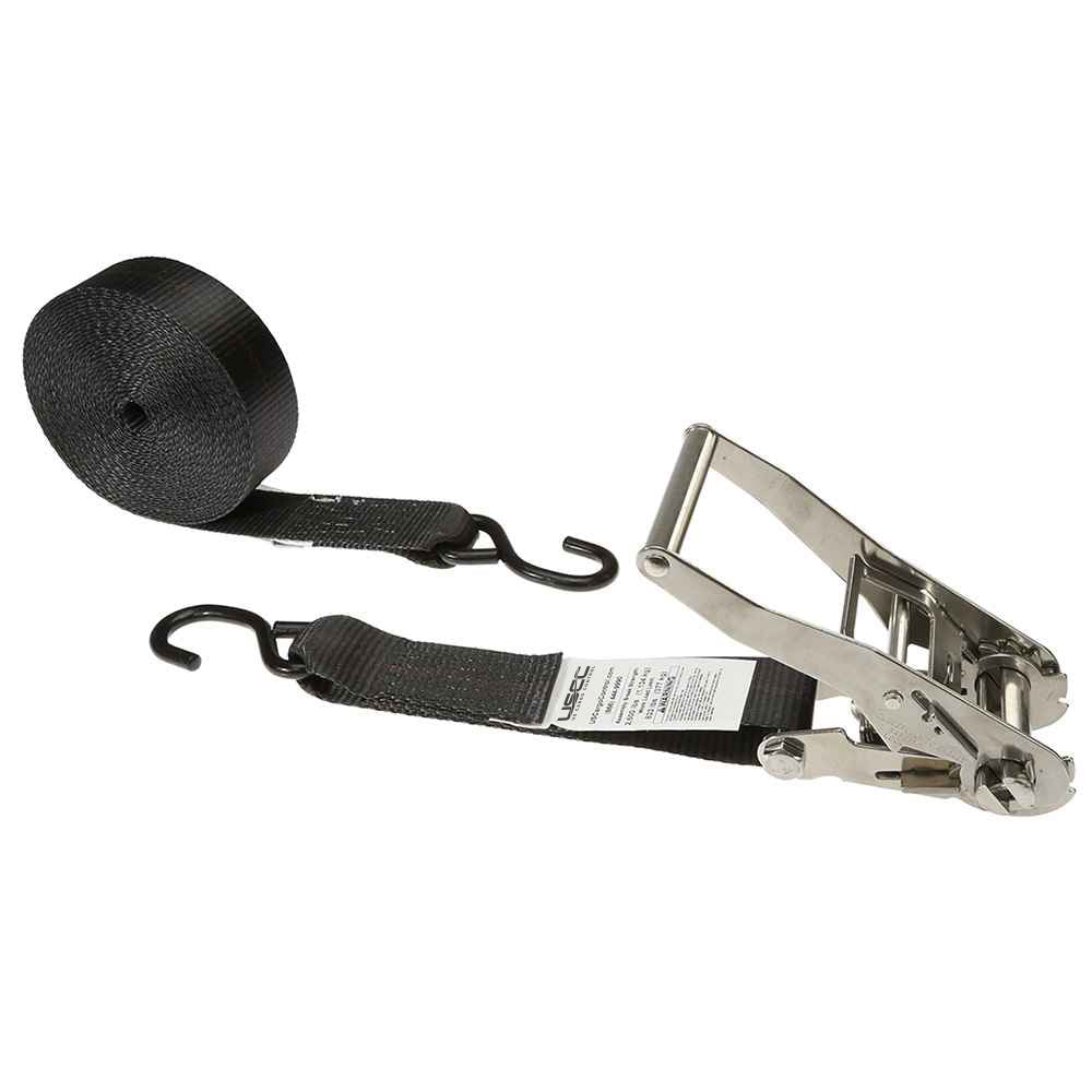 10' ratchet strap - 2" stainless steel s hooks ratchet strap