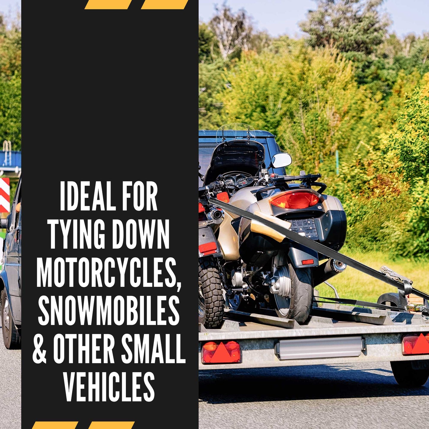 10' ratchet strap - S hook ratchet straps are ideal for tying down motorcycles