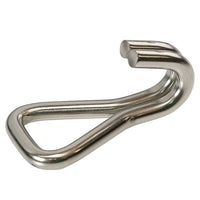 1" Double J Stainless Steel Wire Hook: 3,000 lbs. Break Strength