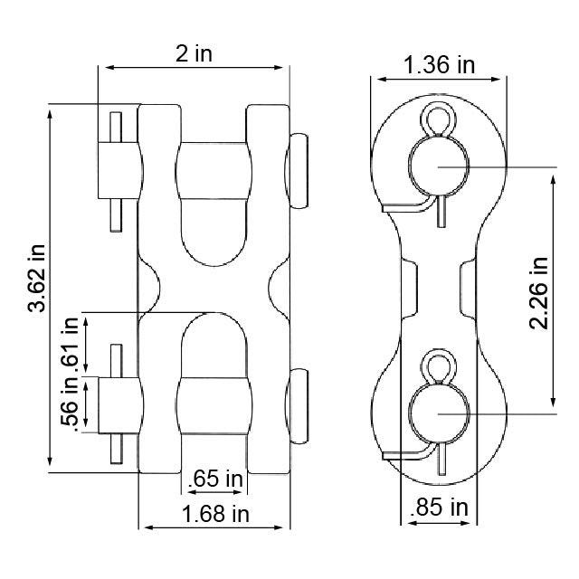 Twin Clevis Link - Grade 70 - 7/16-1/2"