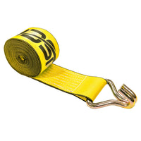 4" x 27' Winch Strap with Wire Hook | Yellow