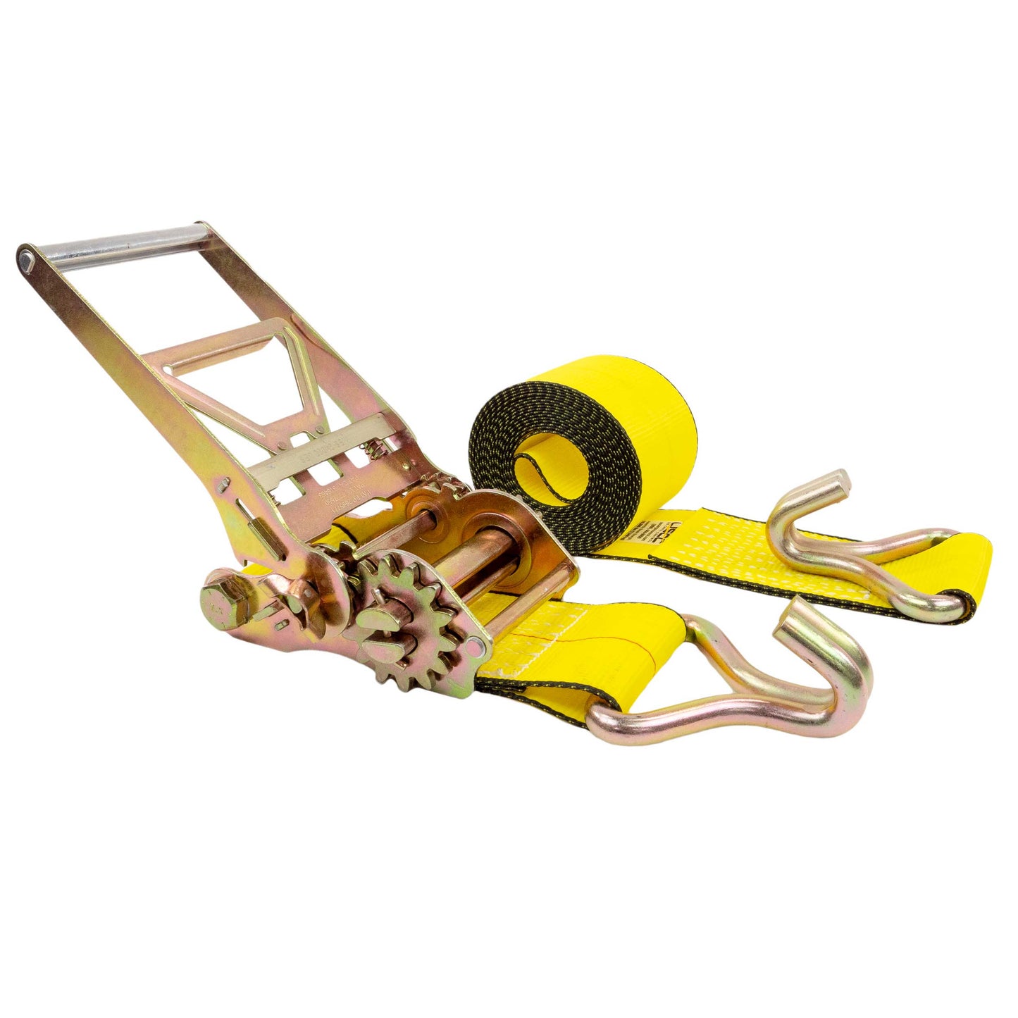 4" x 20' Gear-Driving Reverse-Action Ratchet Strap with Wire Hook | Yellow