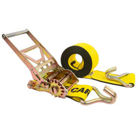 4" x 30' Gear-Driving Reverse-Action Ratchet Strap with Wire Hook | Yellow
