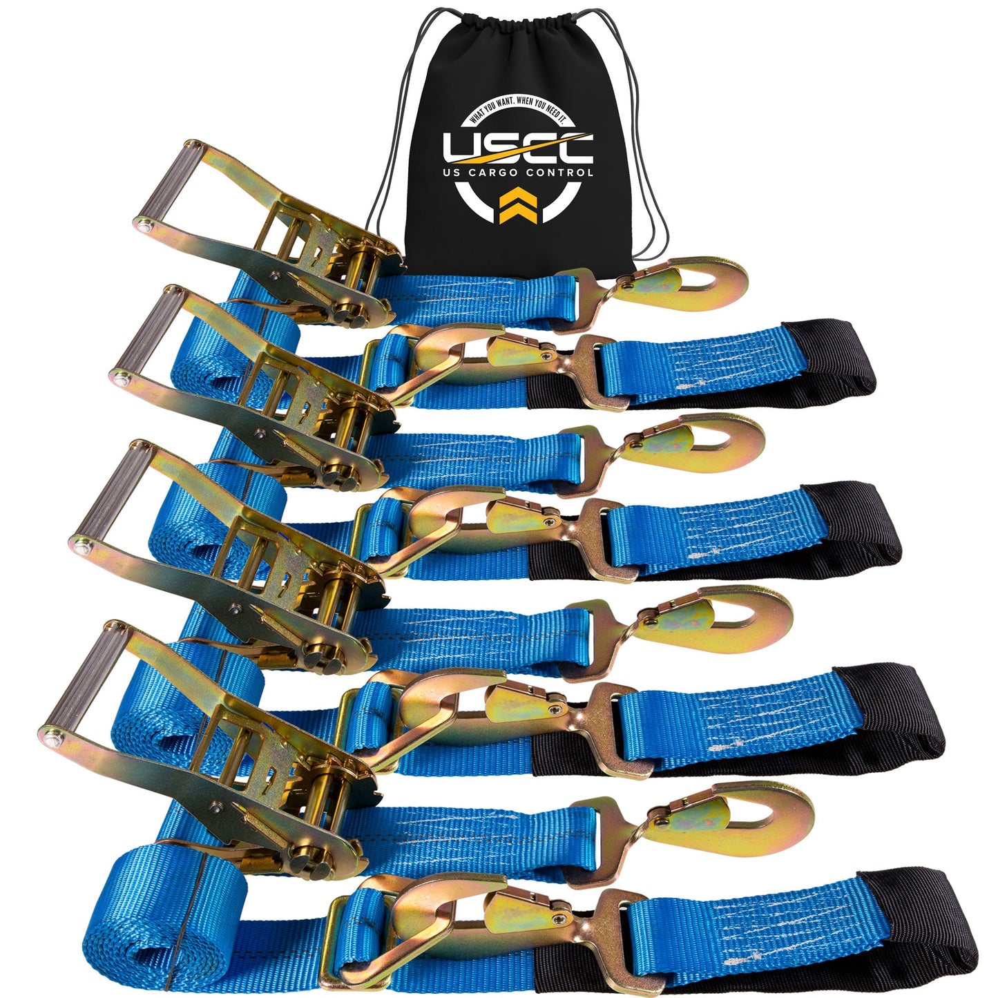 Car Tie Down Straps for Trailers Kit with Drawstring Bag