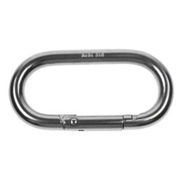 Oval Snap Hook Carabiner SS T316 - 4-3/4" Length