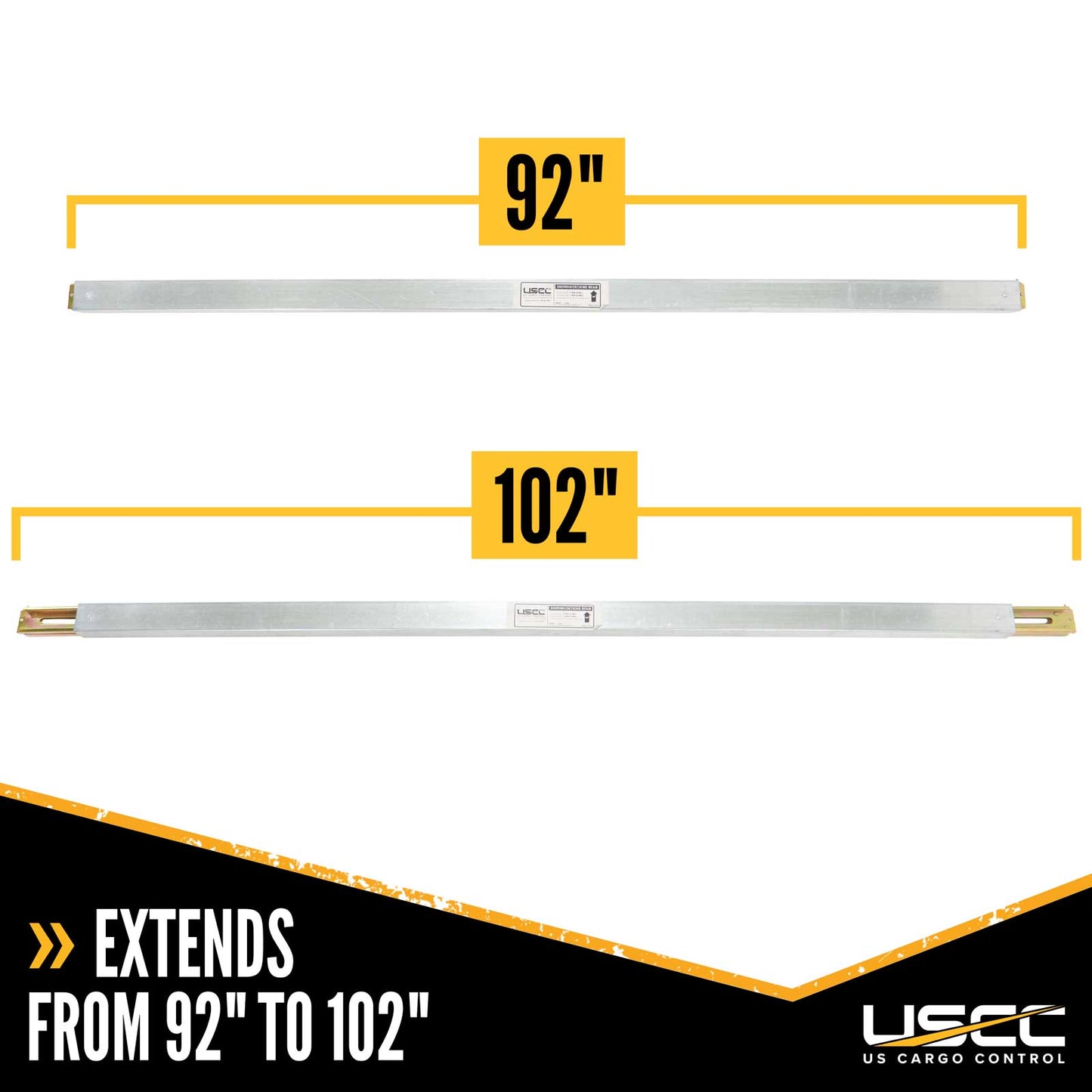 92" - 102" Steel E-Track Load Bar - 1,500 lb Capacity