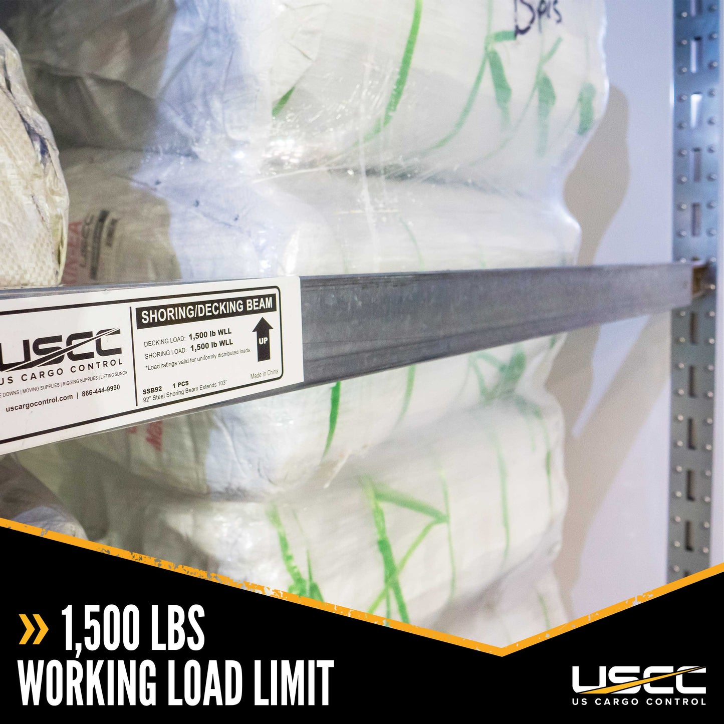 92" - 102" Steel E-Track Load Bar - 1,500 lb Capacity