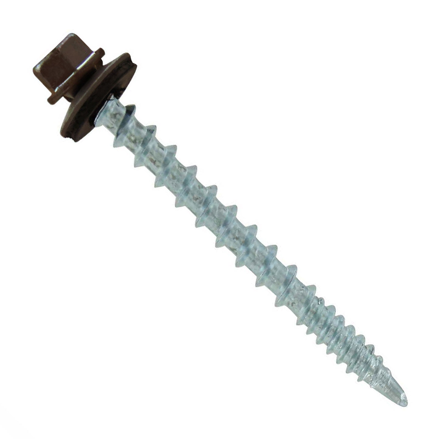 #10 x 2" Kwikseal Woodbinder Metal Roofing Screw - Koko Brown, Pkg 250