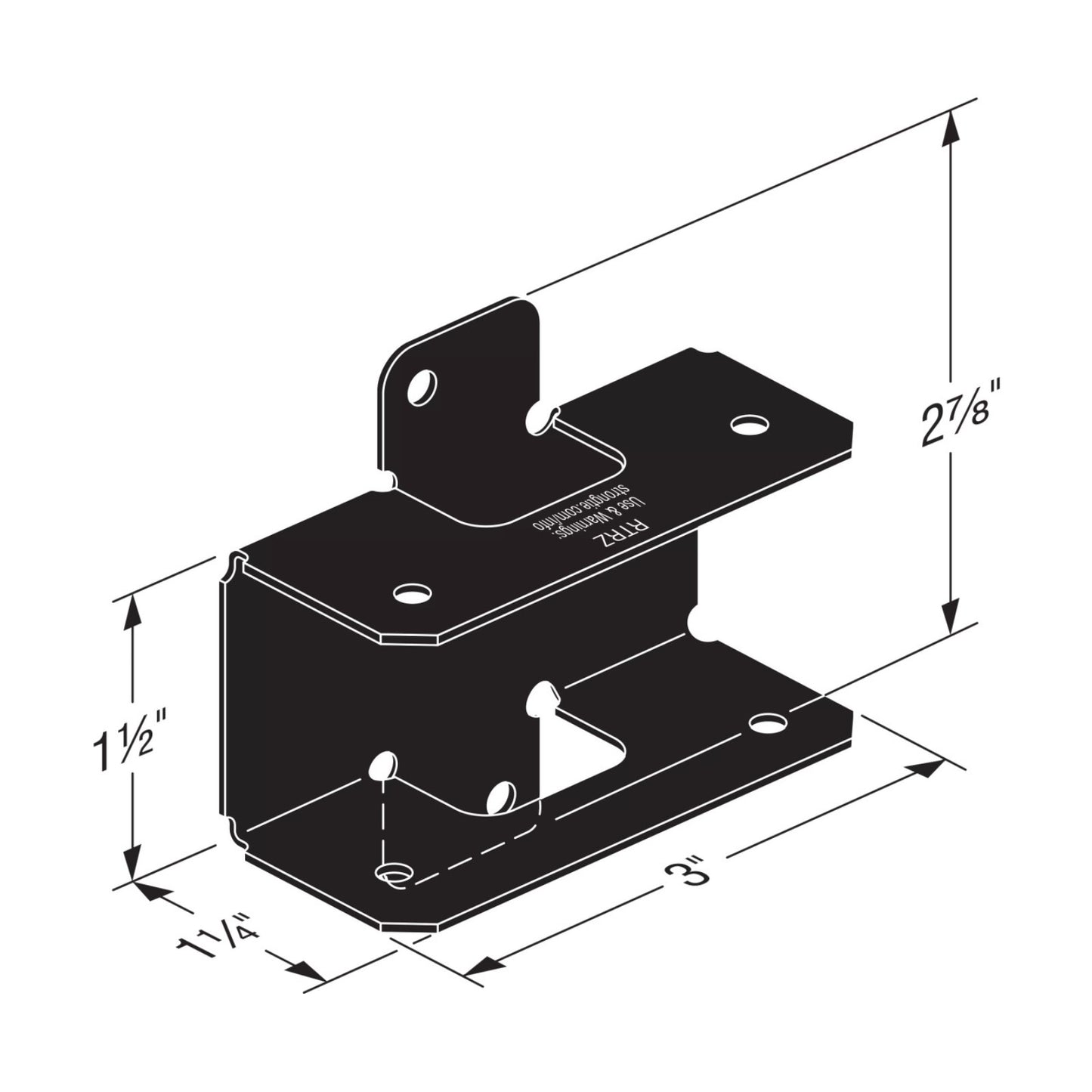 Simpson APRTR Rigid Tie Rail Connector - Black Powder Coat