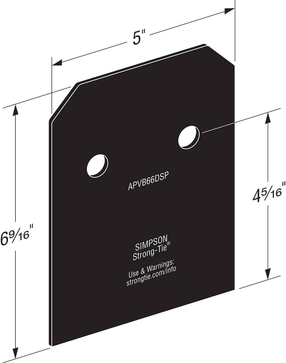 Simpson Strong-Tie APVB66DSP Outdoor Accents - Illustration