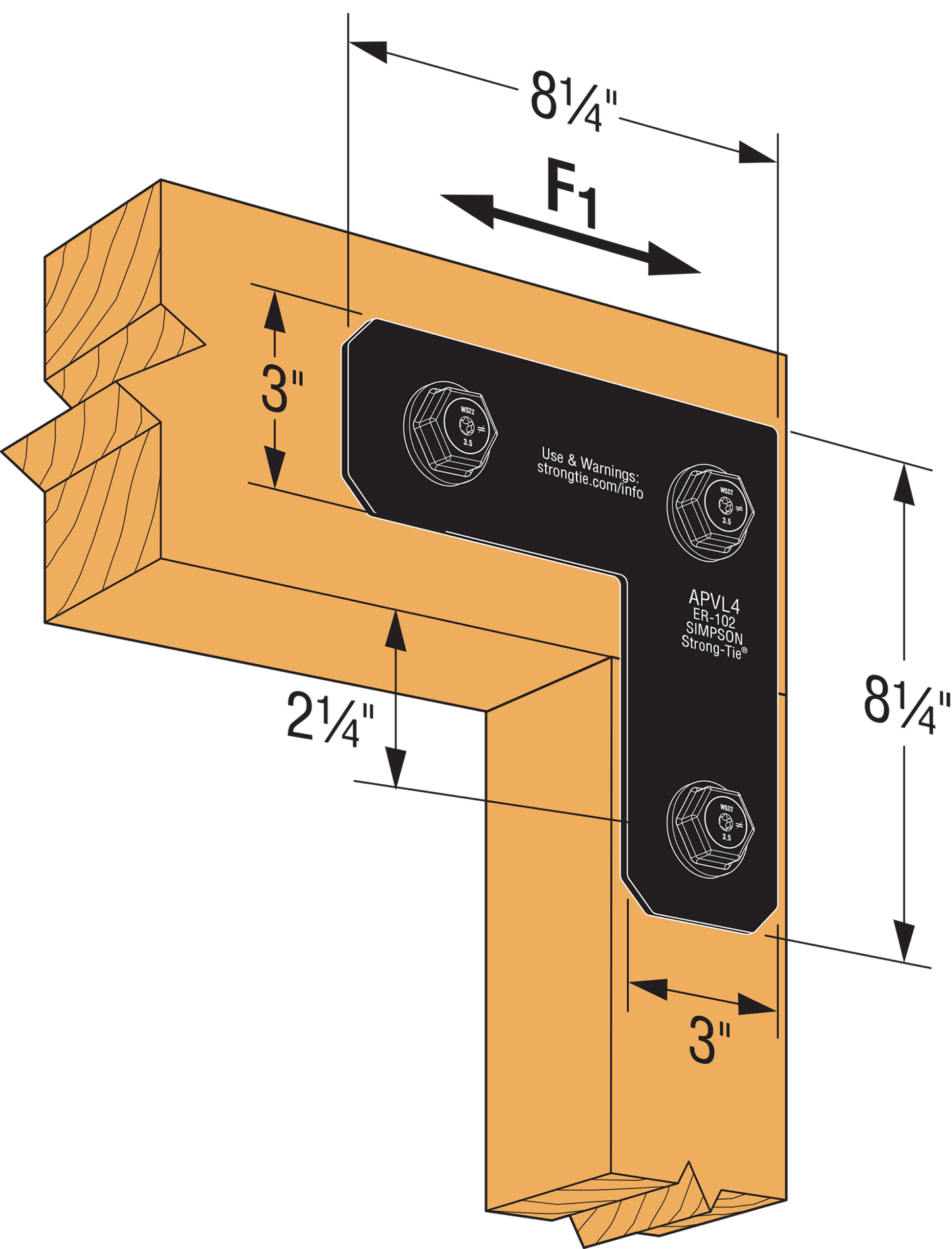 Simpson APVL4 Avant Ornamental L Strap - With Required Fasteners