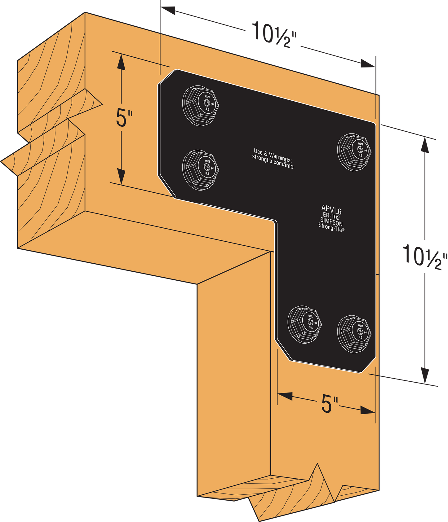 Simpson APVL6 Avant Ornamental L Strap - With Required Fasteners