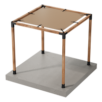 Simpson Strong-Tie B-SAGET8X8(4X) Sage System DIY 8x8 Pergola Bundle with 8x8 Tan Sunshade