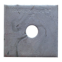 5/8" Hole Flat Bearing Plate 3" x 3" x 3 ga. - Hot Dip Galvanized