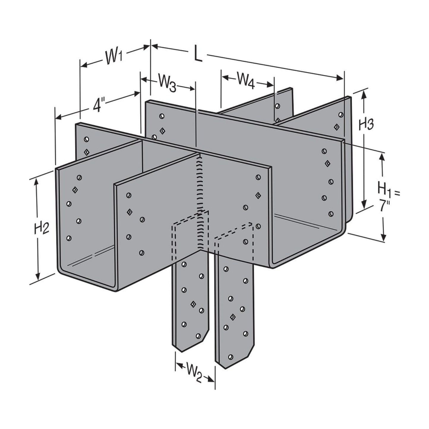 Simpson Strong-Tie CCCQ Cross Column Cap Specifications