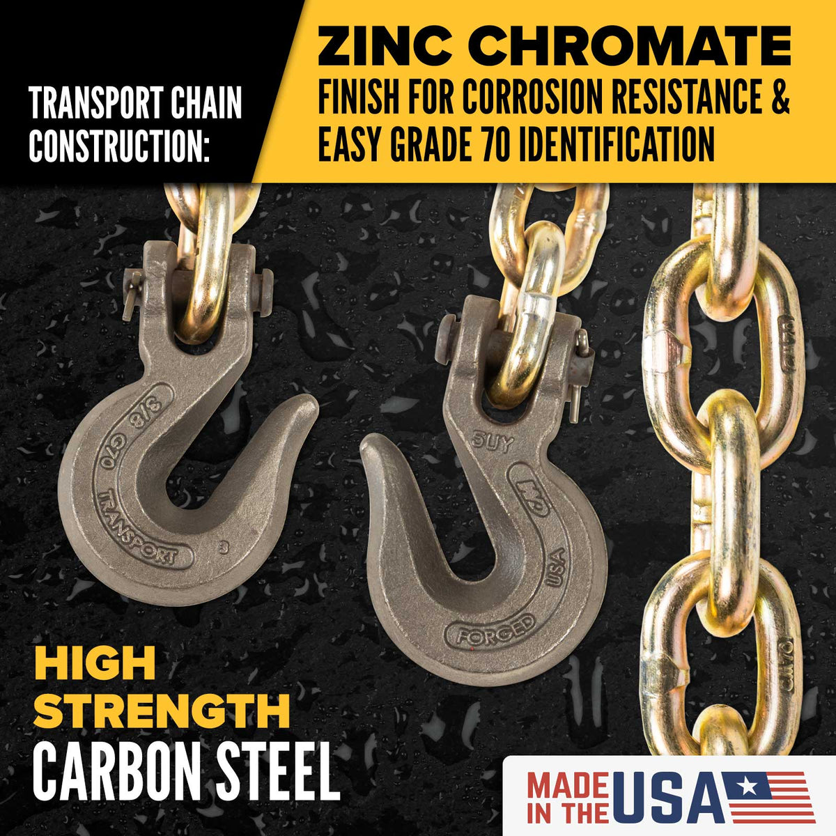 3/8" x 16' CM® Grade 70 Transport Chain and Binder Kit | Made in USA