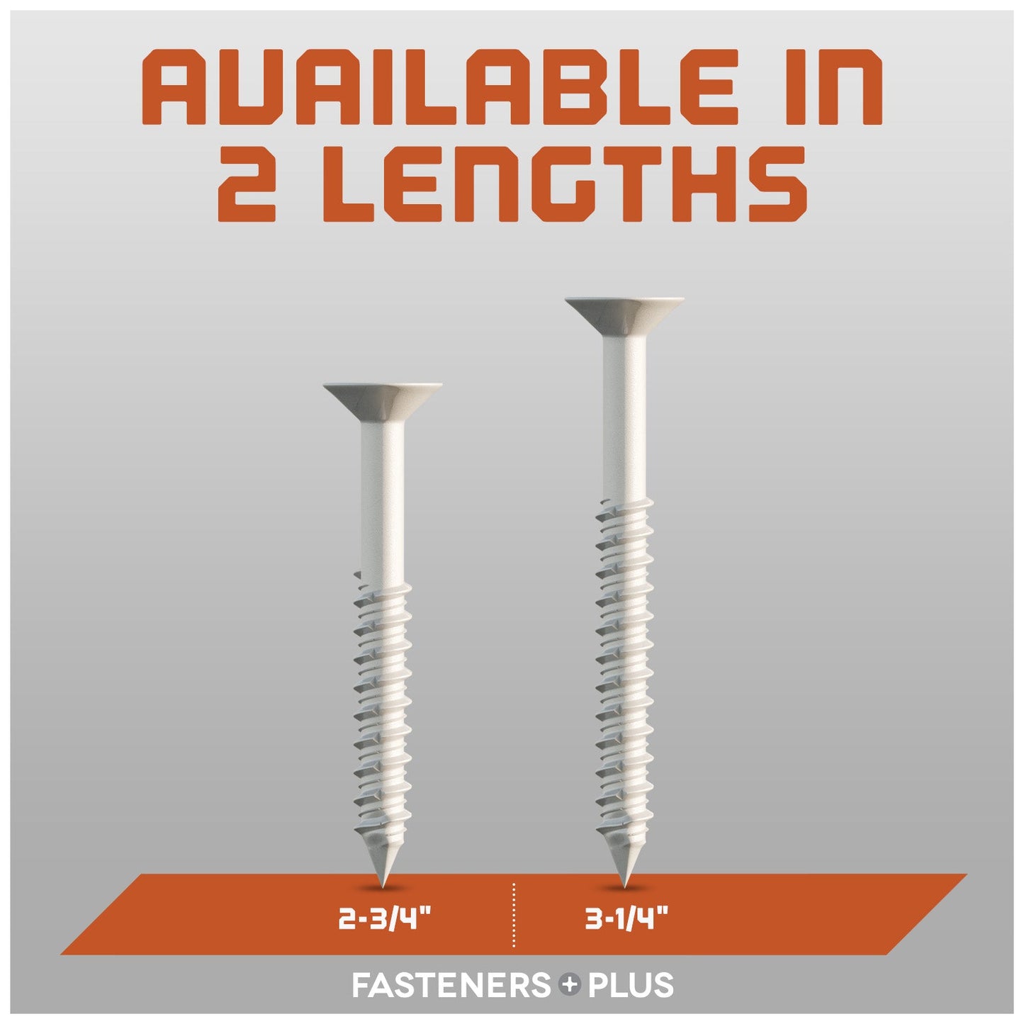 Concrete Screw, Phillips Trim Head - White Dagger-Guard Coating - Available in 2 Lengths