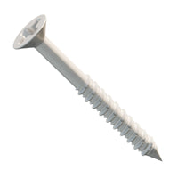 1/4" x 2-3/4" Concrete Screw, Phillips Trim Head - White Dagger-Guard Coating