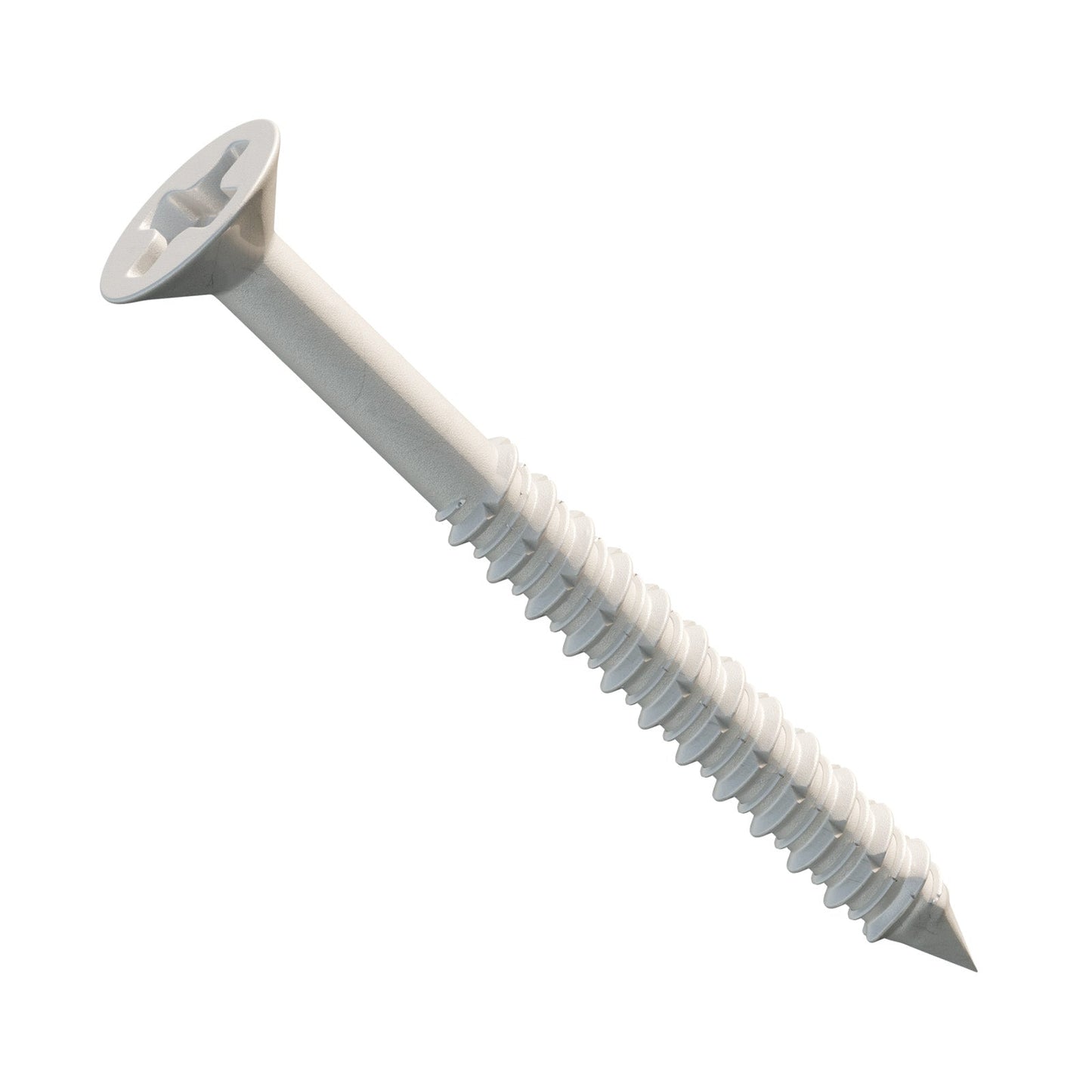 1/4" x 3-1/4" Concrete Screw, Phillips Trim Head - White Dagger-Guard Coating