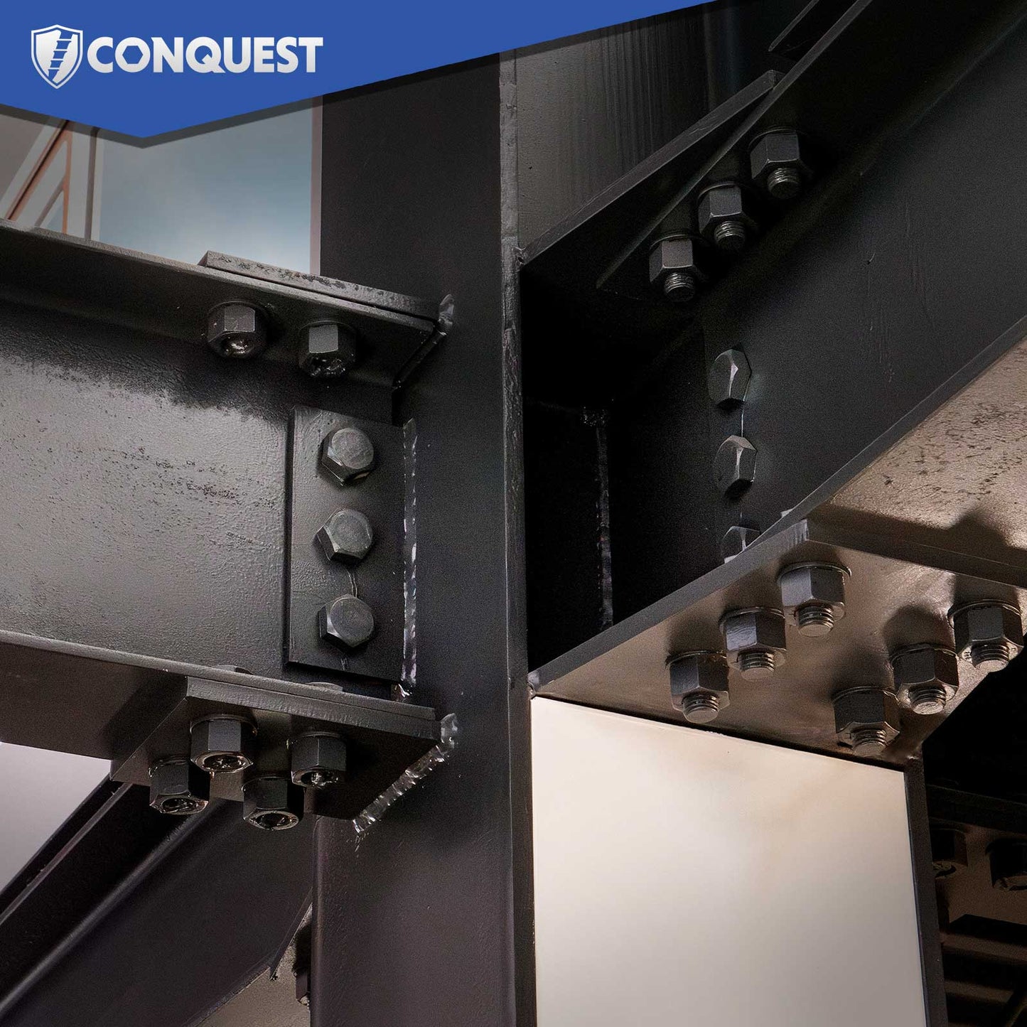 1-1/8" x 2-1/4" Conquest A325 Type 1 Fully Coarse Threaded Heavy Hex Structural Bolt, Plain